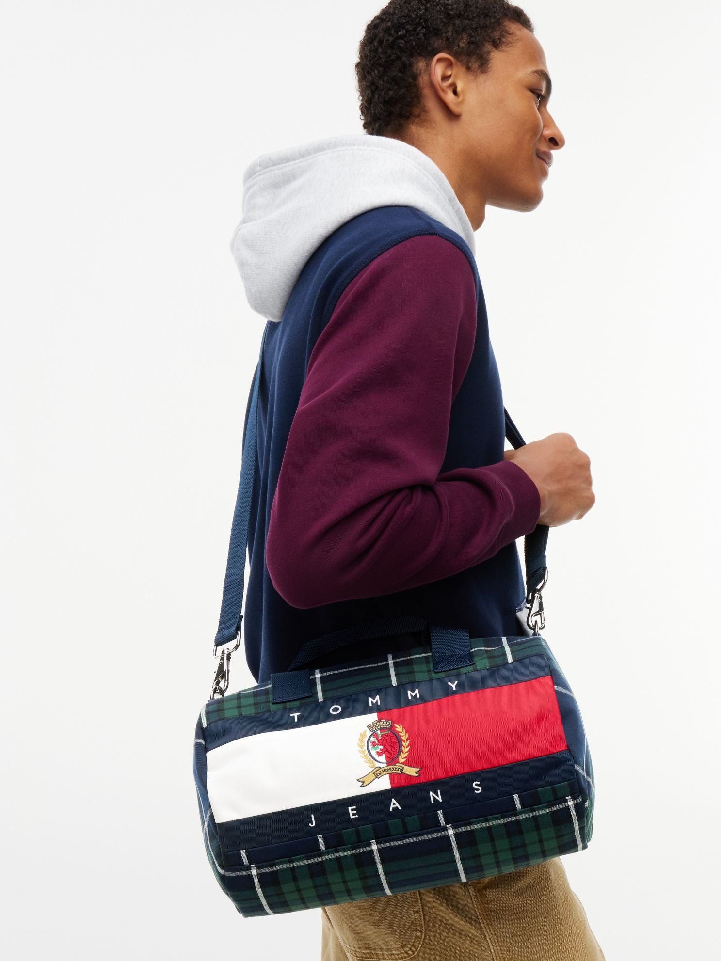 Tommy Hilfiger Tommy Jeans Archive Logo Plaid Duffel Bag