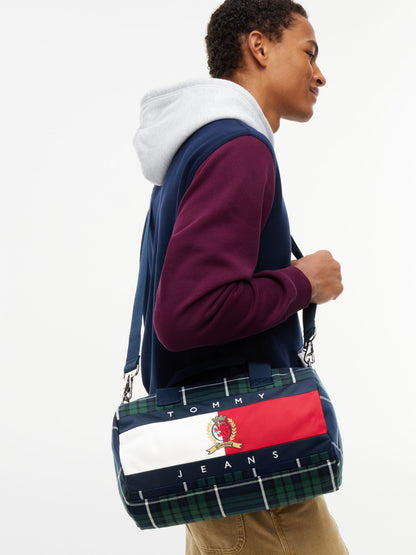 Tommy Hilfiger Tommy Jeans Archive Logo Plaid Duffel Bag