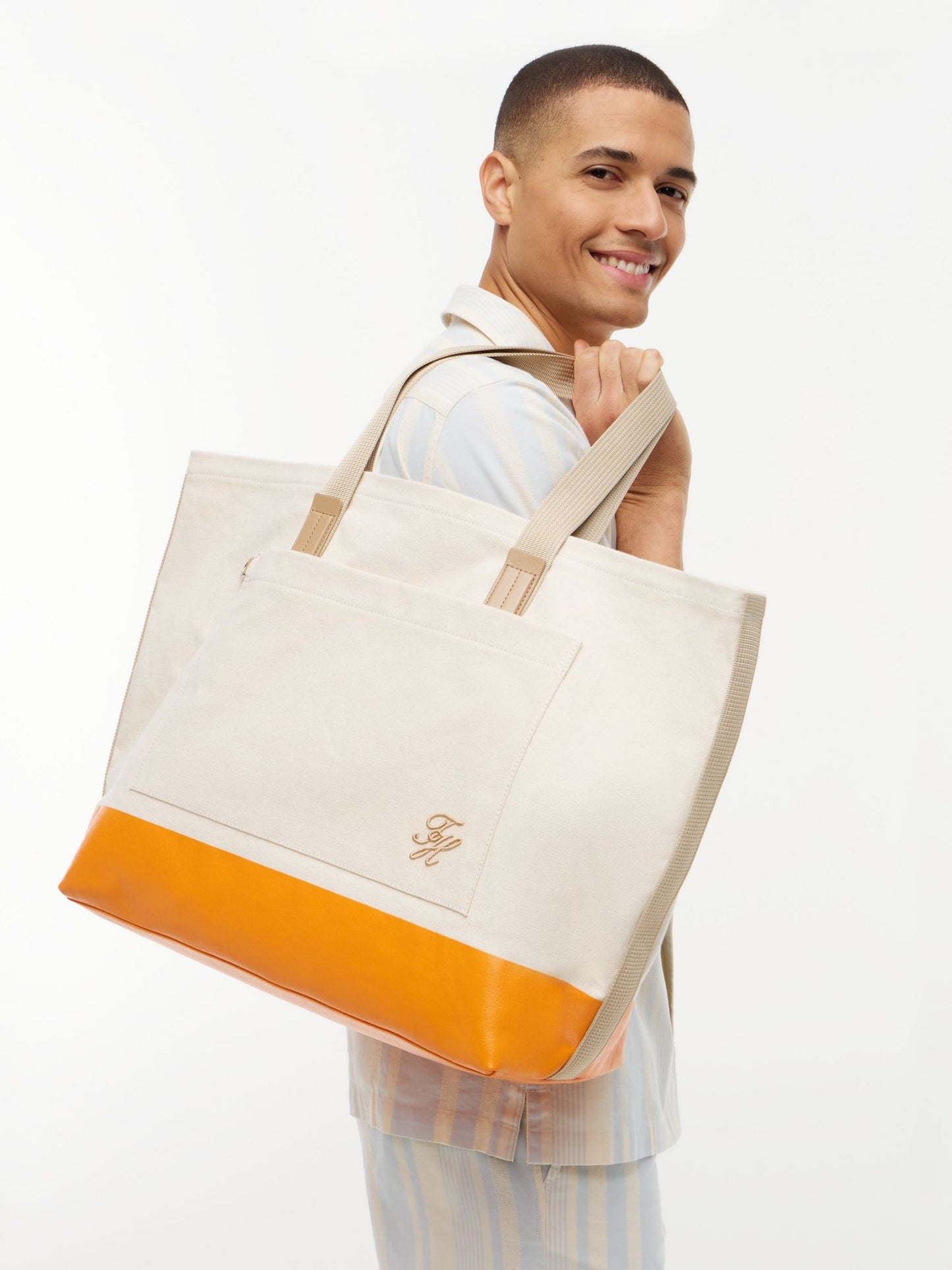 Tommy Hilfiger Colorblock Canvas Tote Bag