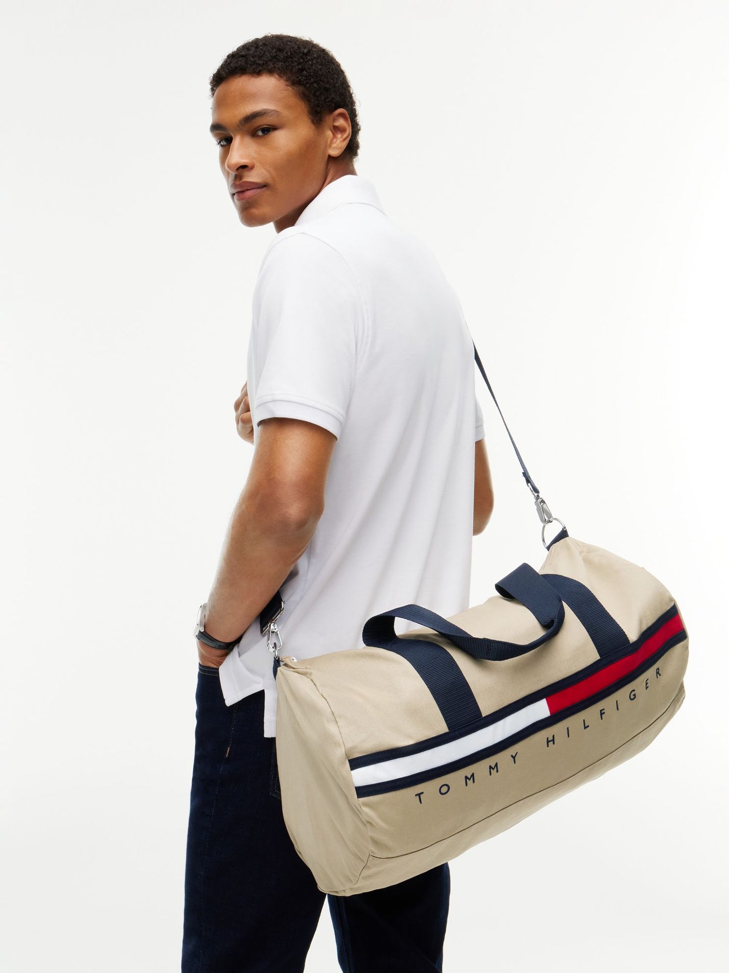 Tommy Hilfiger Flag Stripe Logo Duffel Bag
