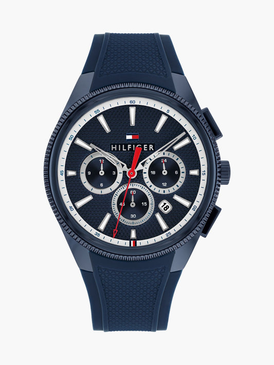 Tommy Hilfiger 43MM Silicone Strap Dual-Time Watch