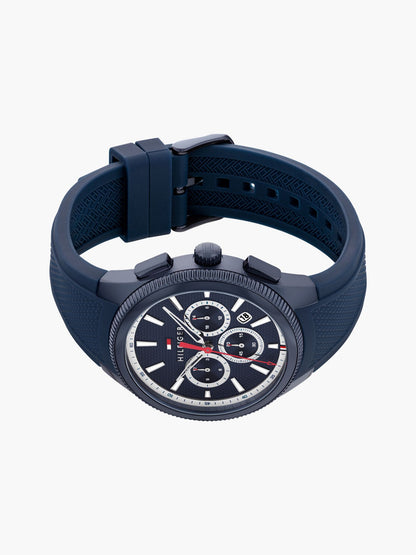 Tommy Hilfiger 43MM Silicone Strap Dual-Time Watch
