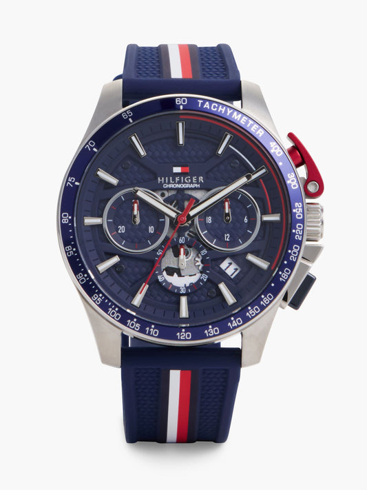 Tommy Hilfiger 44MM Silicone Strap Chronograph Watch