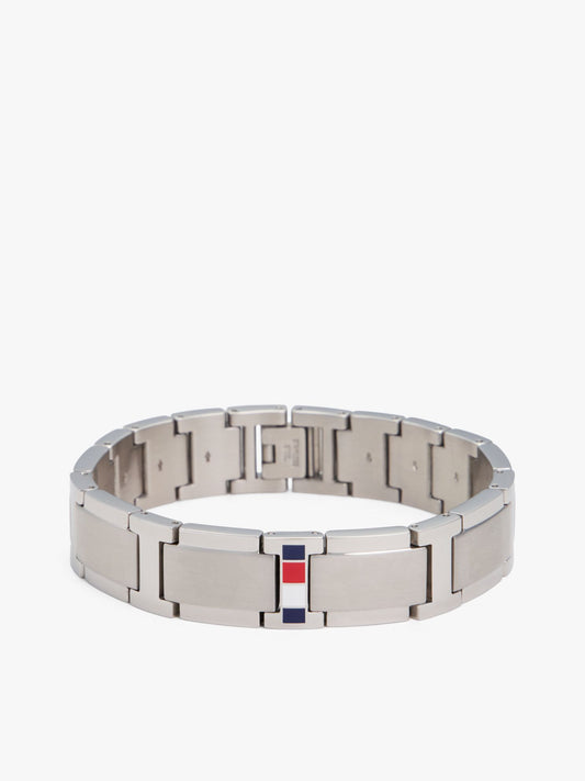 Tommy Hilfiger Stripe Accent Flat-Link Bracelet