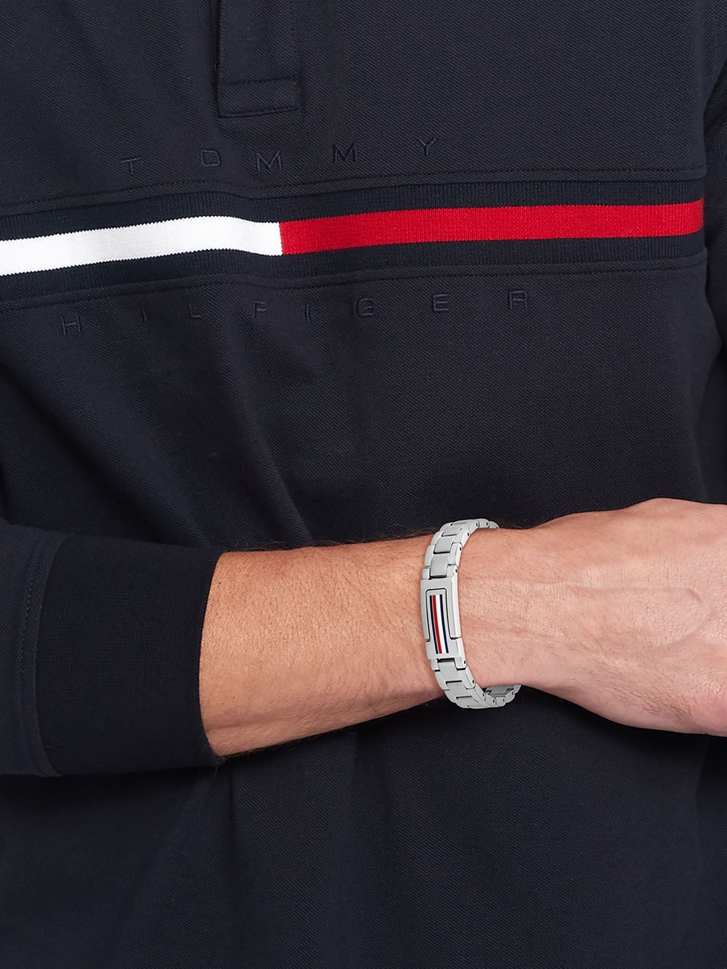 Tommy Hilfiger Flag Stripe Stainless Steel Bracelet