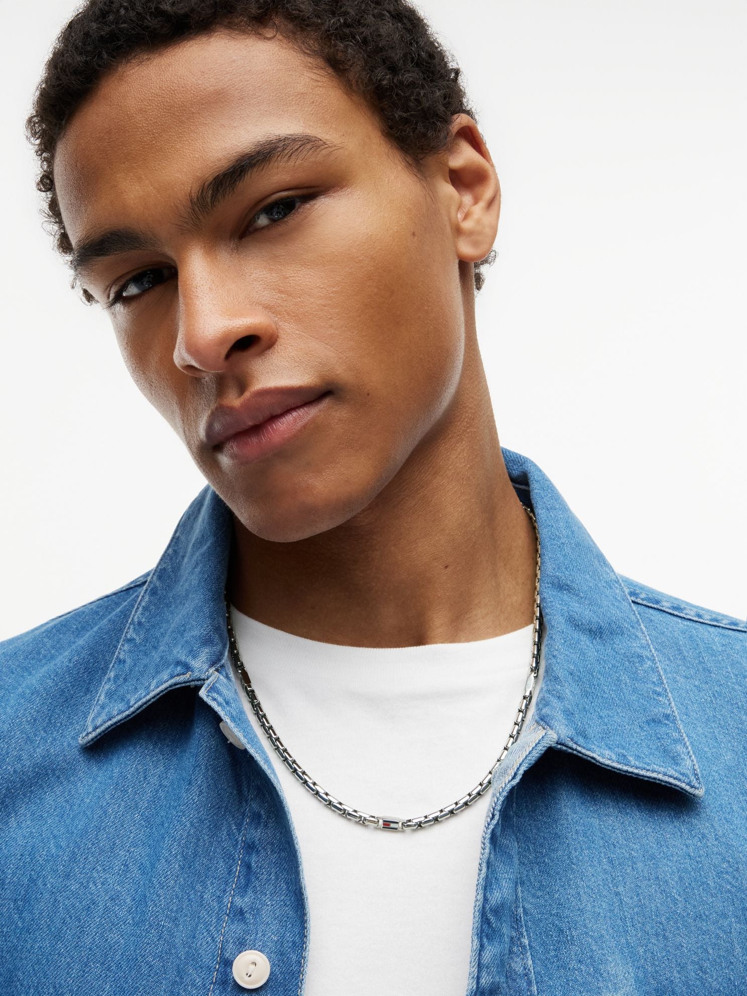 Tommy Hilfiger Flag Chain Link Necklace