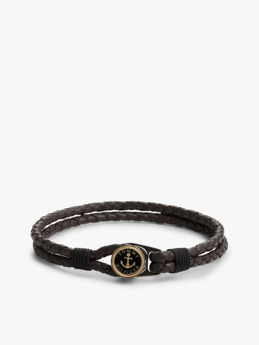 Tommy Hilfiger Nautical Braided Leather Bracelet