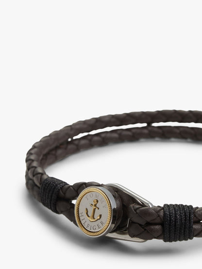 Tommy Hilfiger Nautical Braided Leather Bracelet