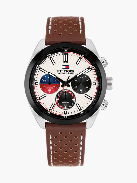 Tommy Hilfiger 40MM Leather Strap Chronograph Watch
