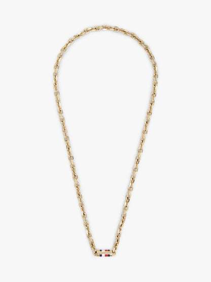 Tommy Hilfiger Signature Stripe Chain Link Necklace