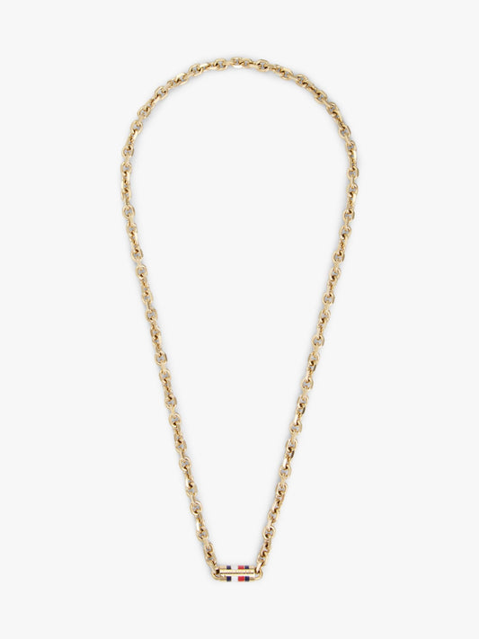 Tommy Hilfiger Signature Stripe Chain Link Necklace