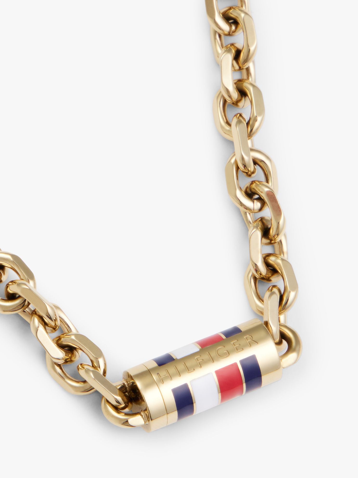 Tommy Hilfiger Signature Stripe Chain Link Necklace