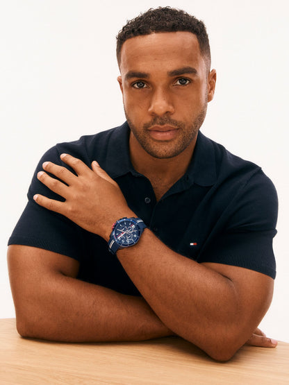 Tommy Hilfiger 46MM Sport Watch with Silicone Strap