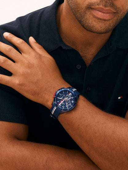 Tommy Hilfiger 46MM Sport Watch with Silicone Strap