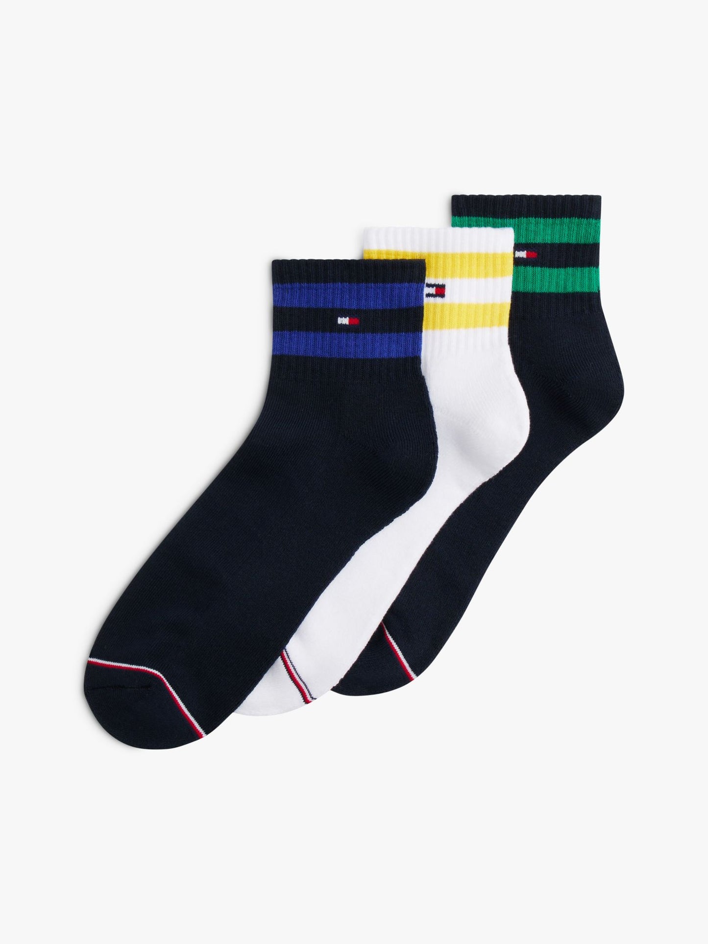 Tommy Hilfiger Varsity Stripe Quarter-Top Sock 3-Pack