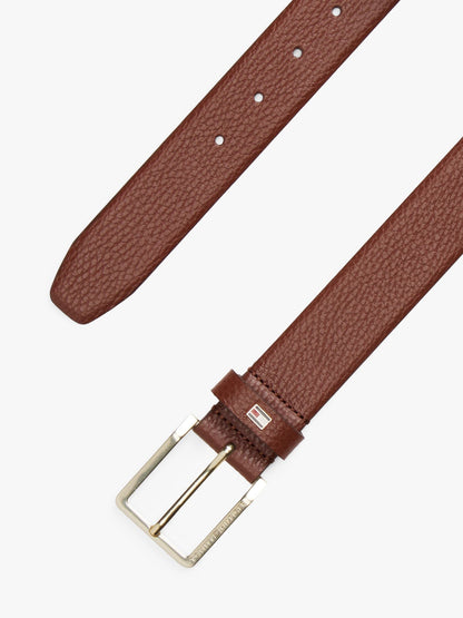 Tommy Hilfiger Square-Buckle Pebbled Leather Belt