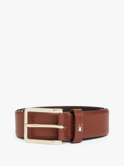 Tommy Hilfiger Square-Buckle Pebbled Leather Belt