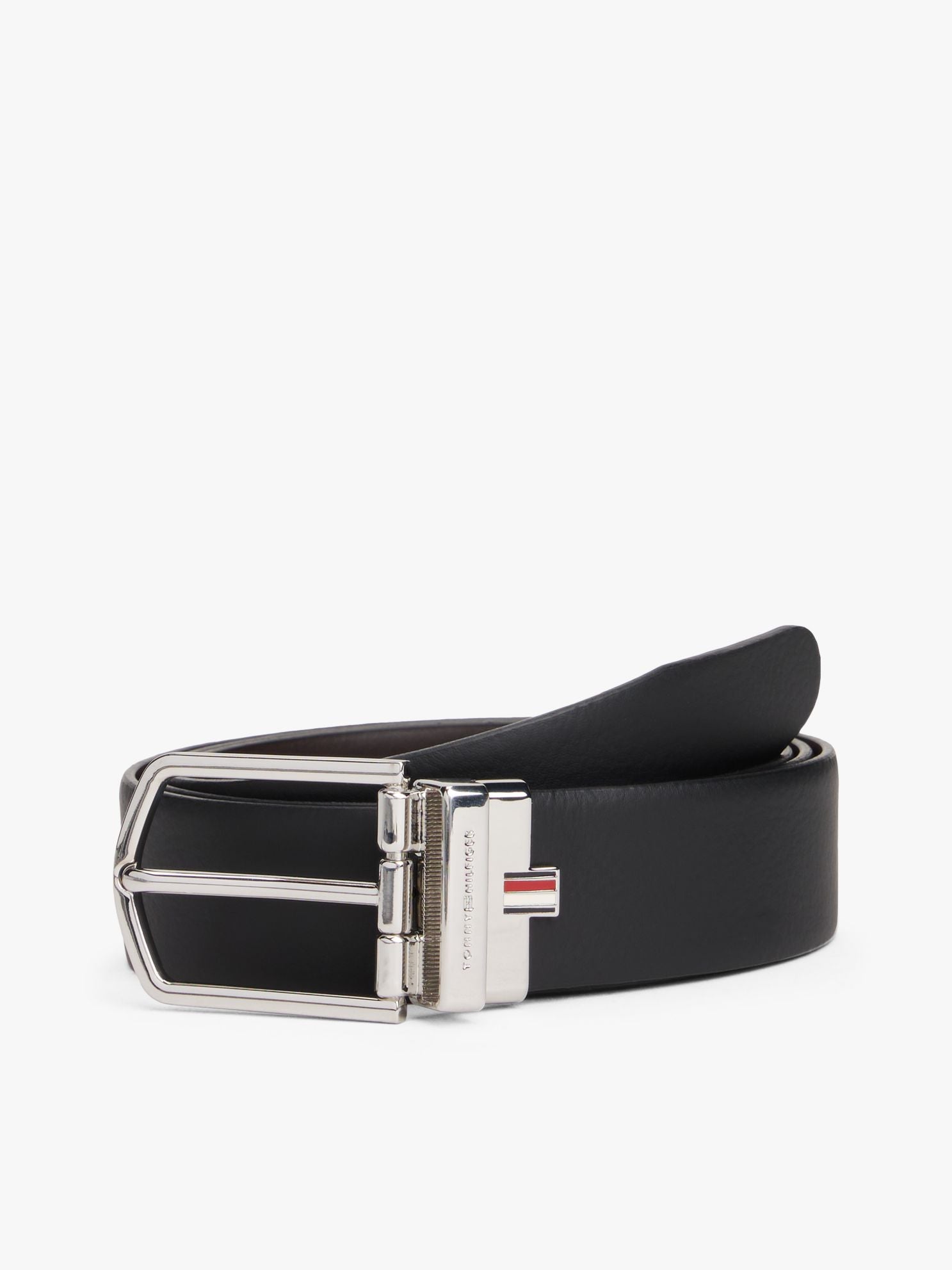 Tommy Hilfiger Round Buckle Reversible Leather Belt