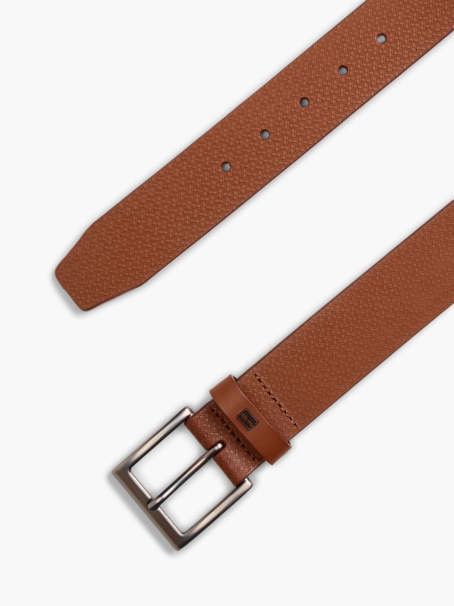 Tommy Hilfiger Allover Flag Logo Leather Belt