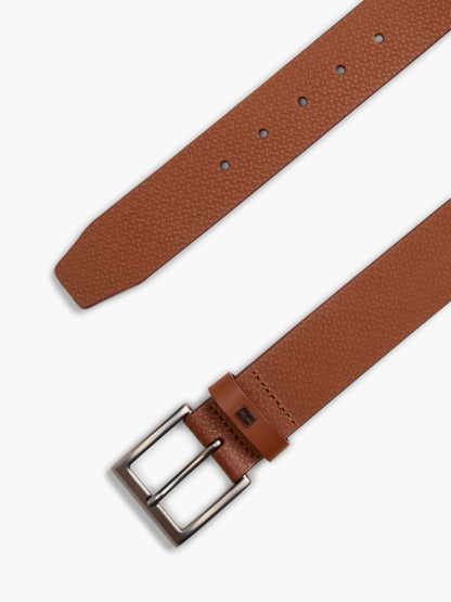 Tommy Hilfiger Allover Flag Logo Leather Belt