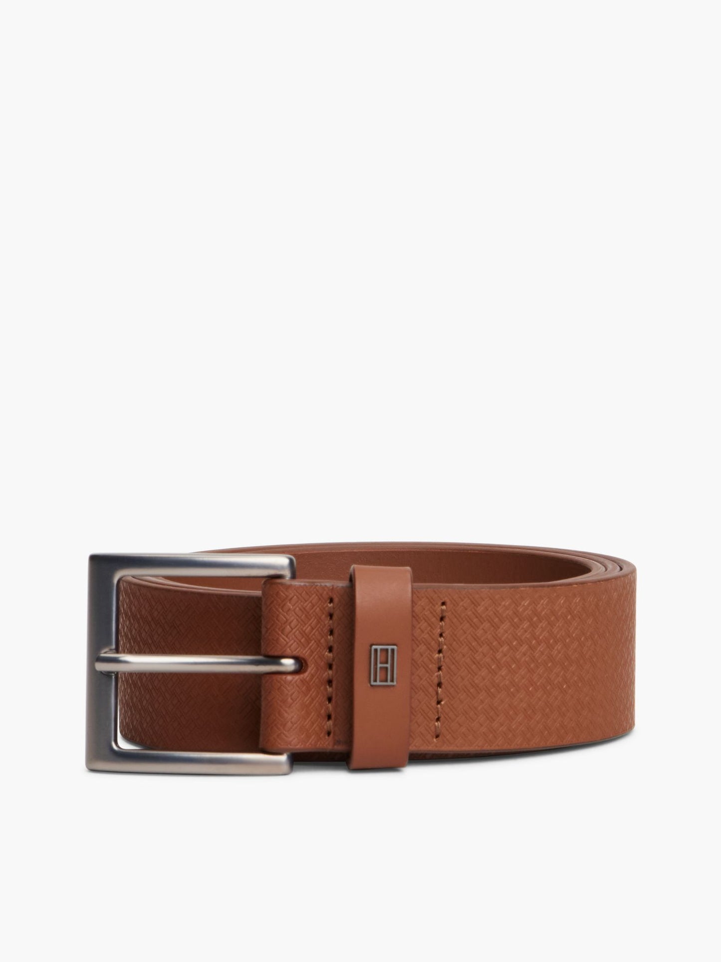 Tommy Hilfiger Allover Flag Logo Leather Belt