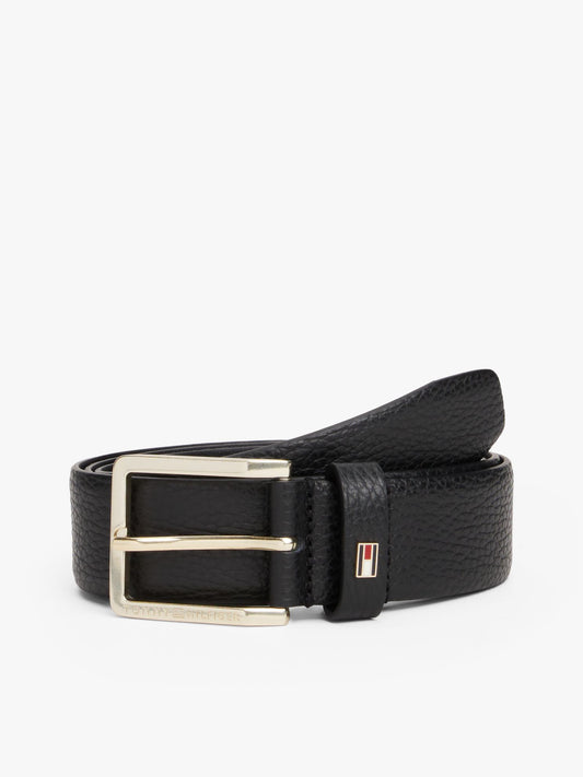 Tommy Hilfiger Square-Buckle Pebbled Leather Belt