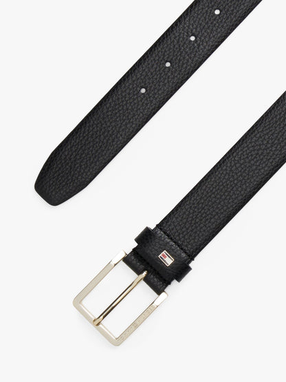 Tommy Hilfiger Square-Buckle Pebbled Leather Belt
