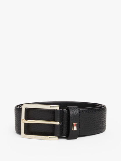 Tommy Hilfiger Square-Buckle Pebbled Leather Belt