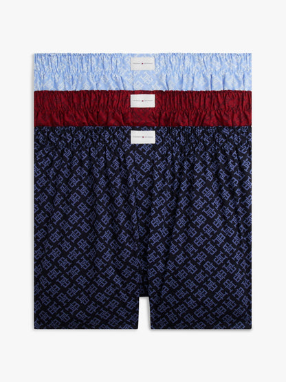Tommy Hilfiger Allover Monogram Woven Boxer 3-Pack
