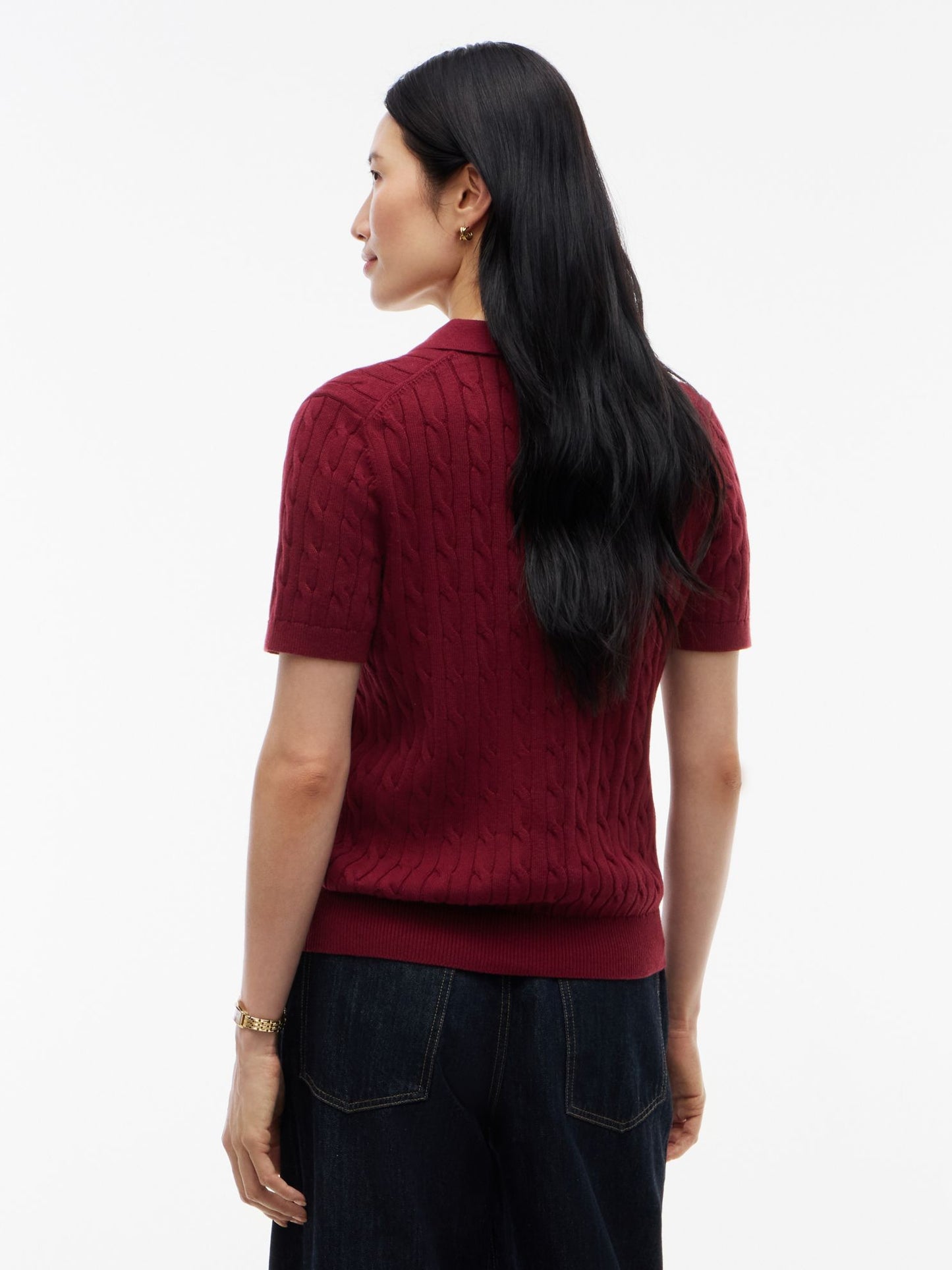 Tommy Hilfiger Short-Sleeve Cable Knit Sweater Polo