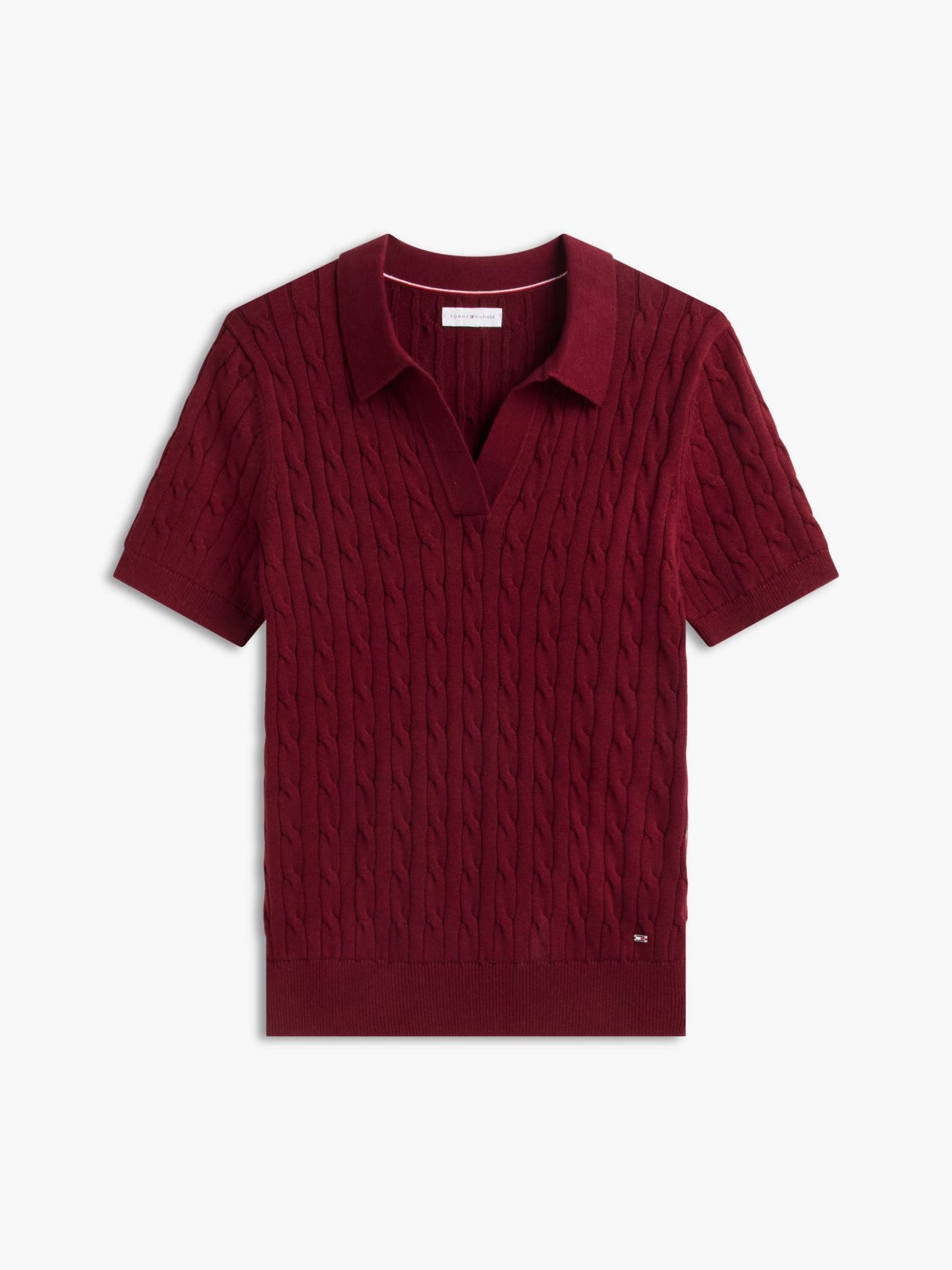 Tommy Hilfiger Short-Sleeve Cable Knit Sweater Polo
