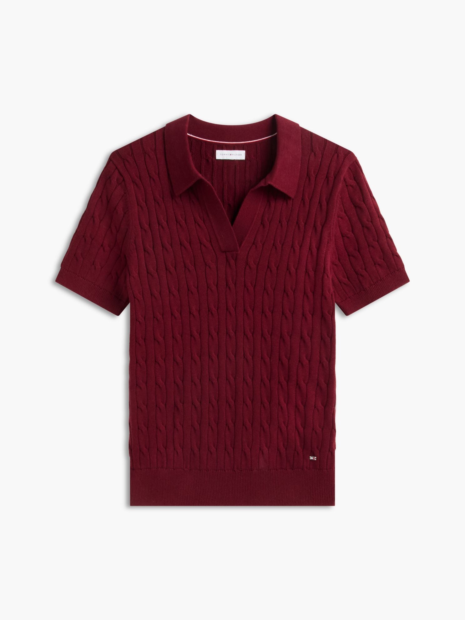 Tommy Hilfiger Short-Sleeve Cable Knit Sweater Polo