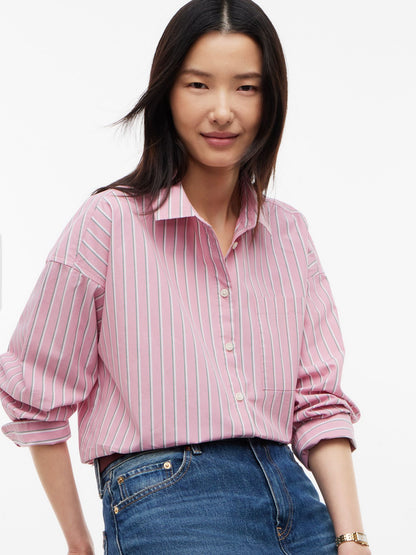 Tommy Hilfiger Relaxed Fit Striped Poplin Pocket Shirt