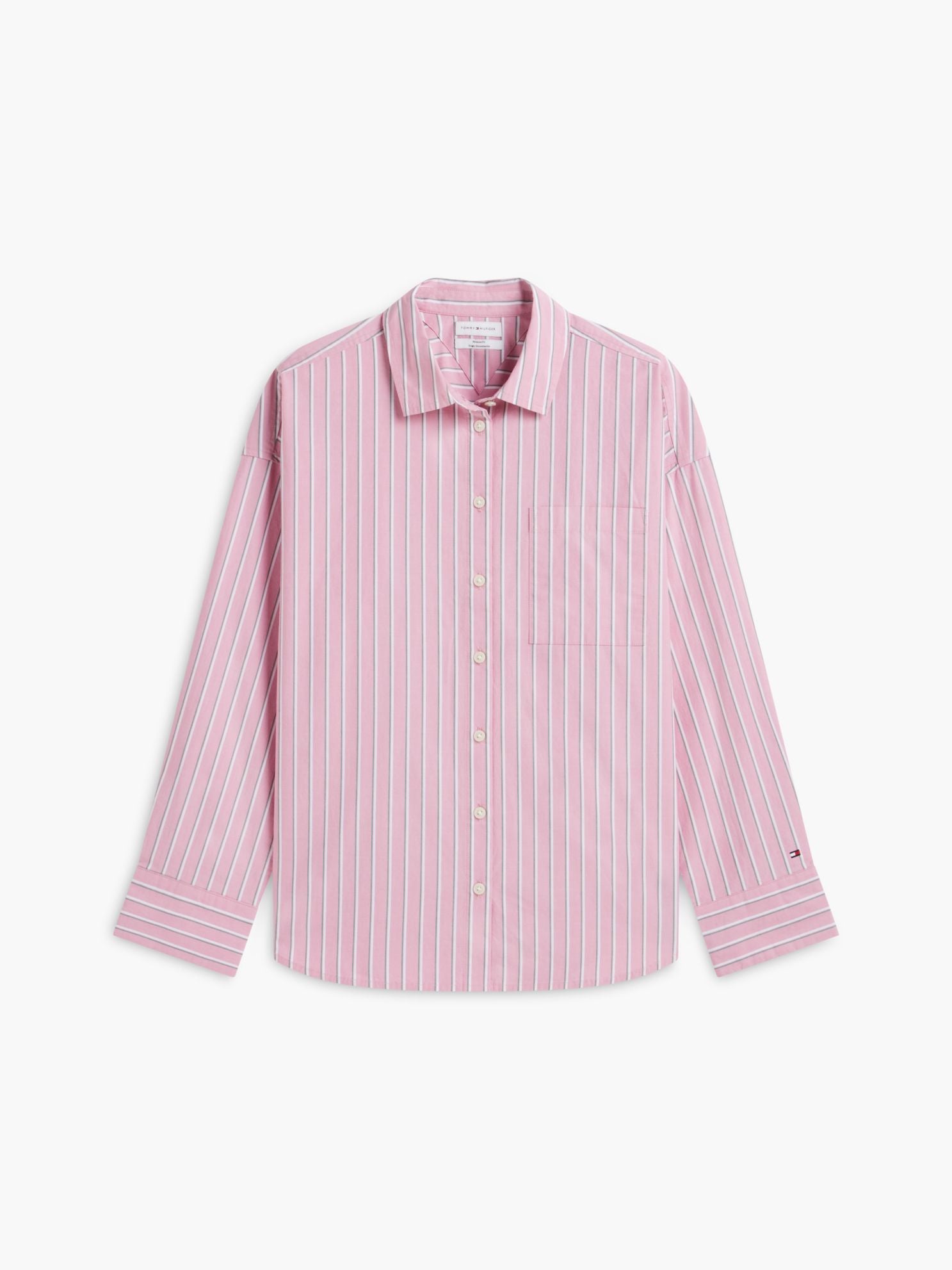 Tommy Hilfiger Relaxed Fit Striped Poplin Pocket Shirt