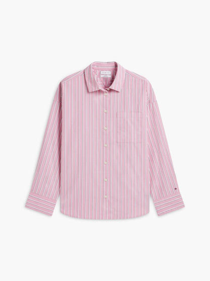 Tommy Hilfiger Relaxed Fit Striped Poplin Pocket Shirt