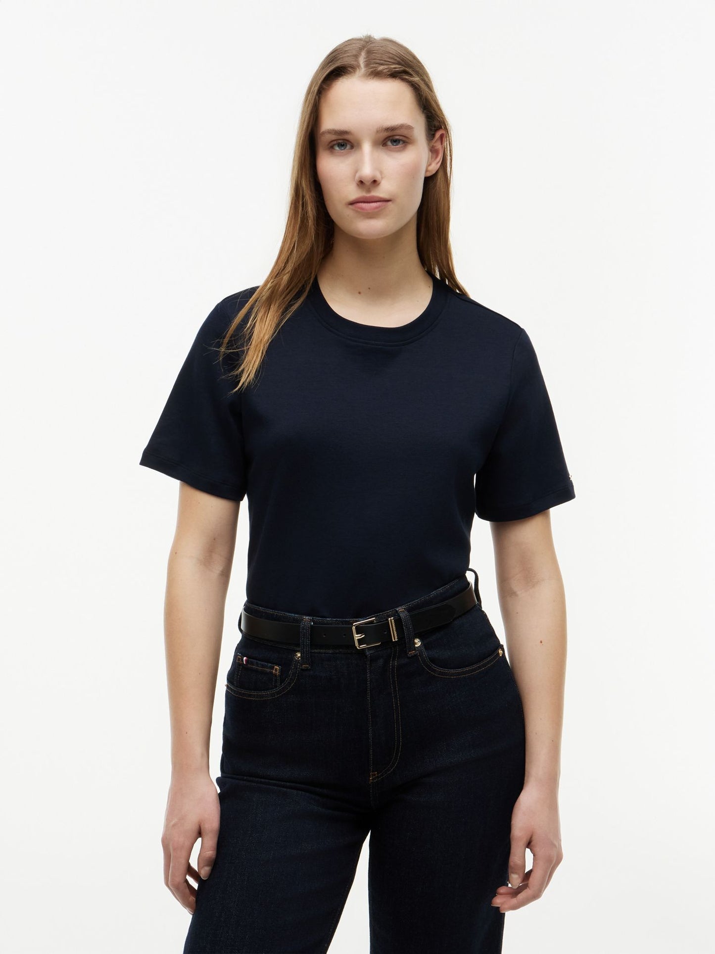 Tommy Hilfiger Mixed-Media Cotton Interlock T-Shirt