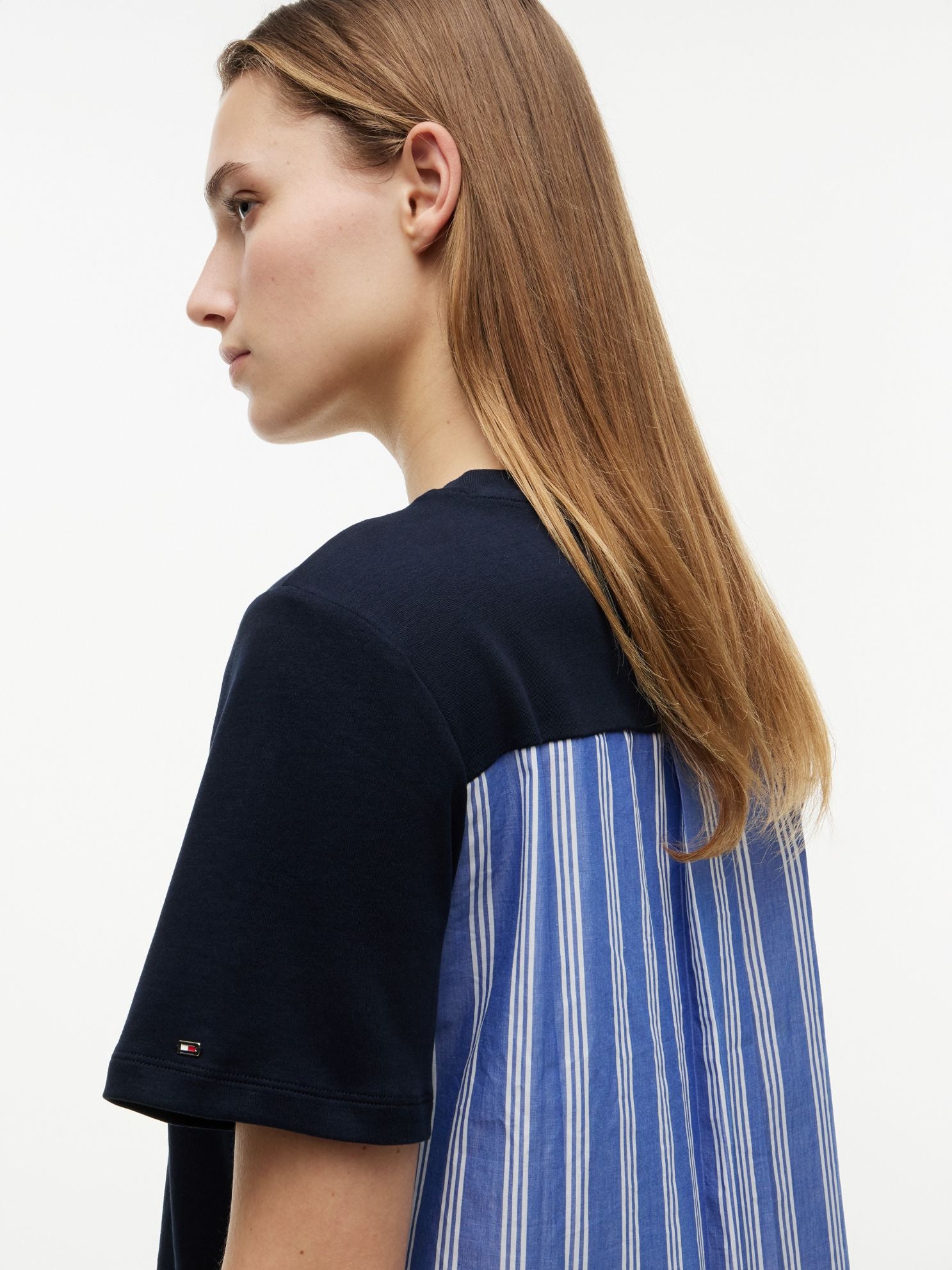 Tommy Hilfiger Mixed-Media Cotton Interlock T-Shirt
