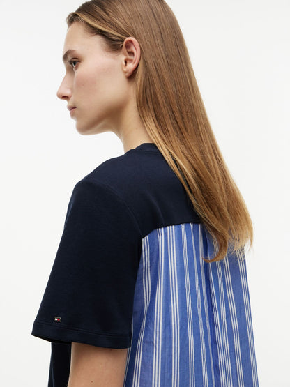 Tommy Hilfiger Mixed-Media Cotton Interlock T-Shirt