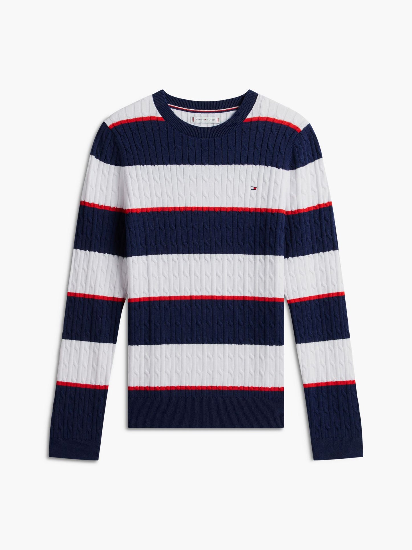 Tommy Hilfiger Rugby Stripe Cable Knit Sweater