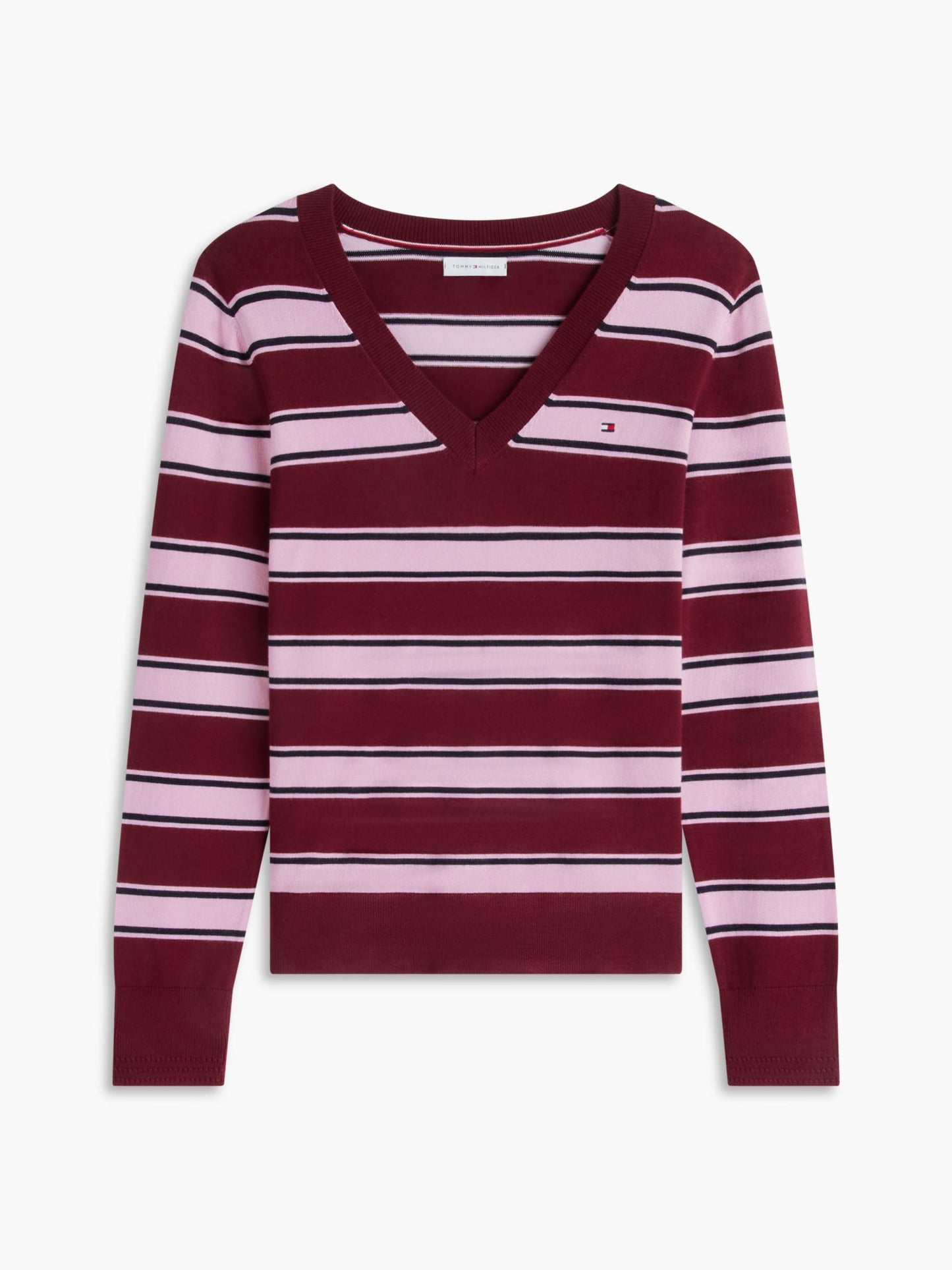 Tommy Hilfiger Lightweight Striped V-Neck Sweater