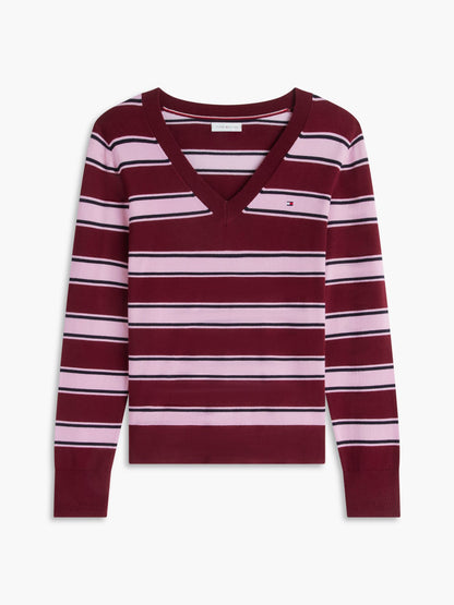 Tommy Hilfiger Lightweight Striped V-Neck Sweater