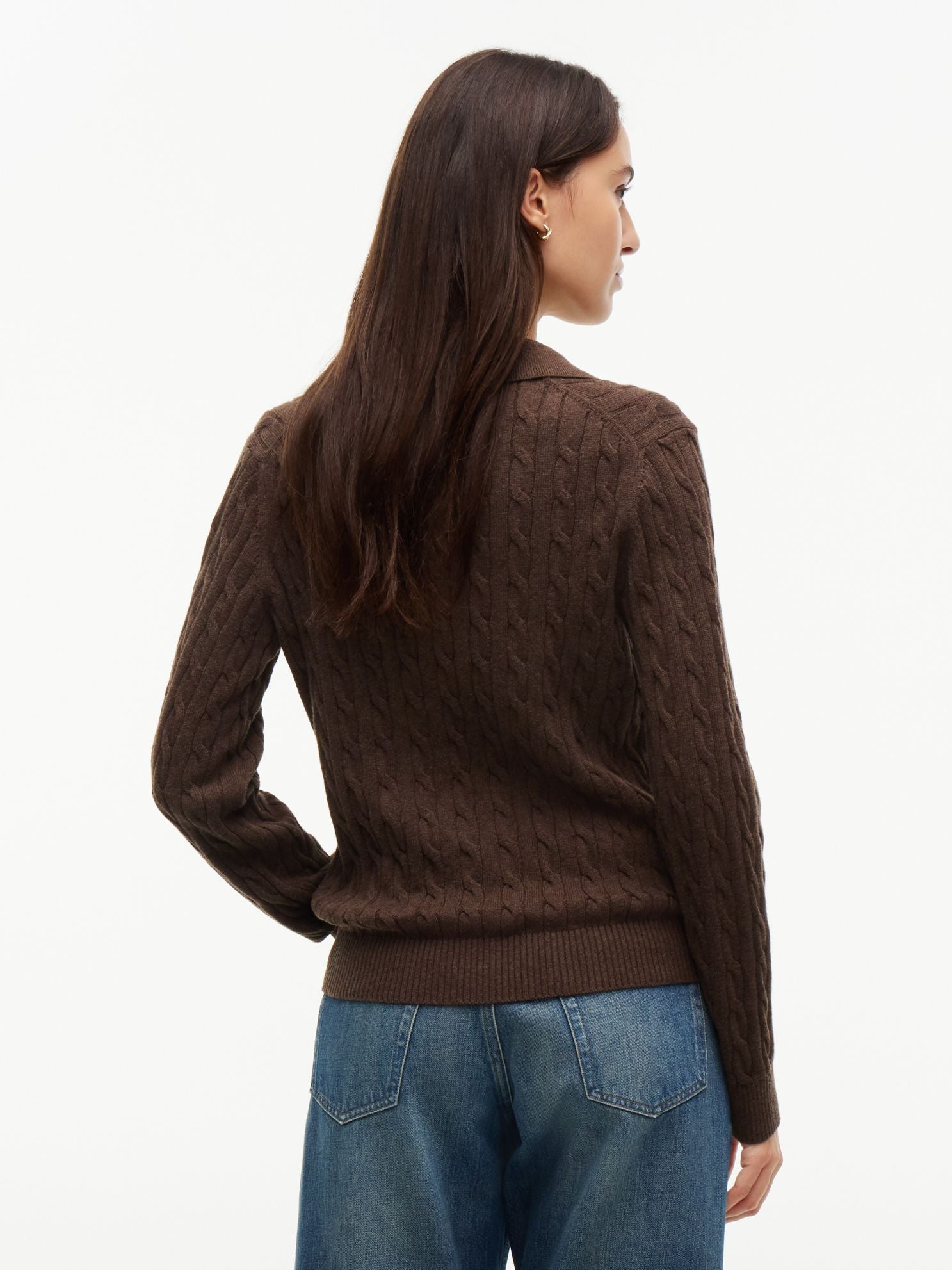Tommy Hilfiger Open Placket Cable Knit Sweater Polo