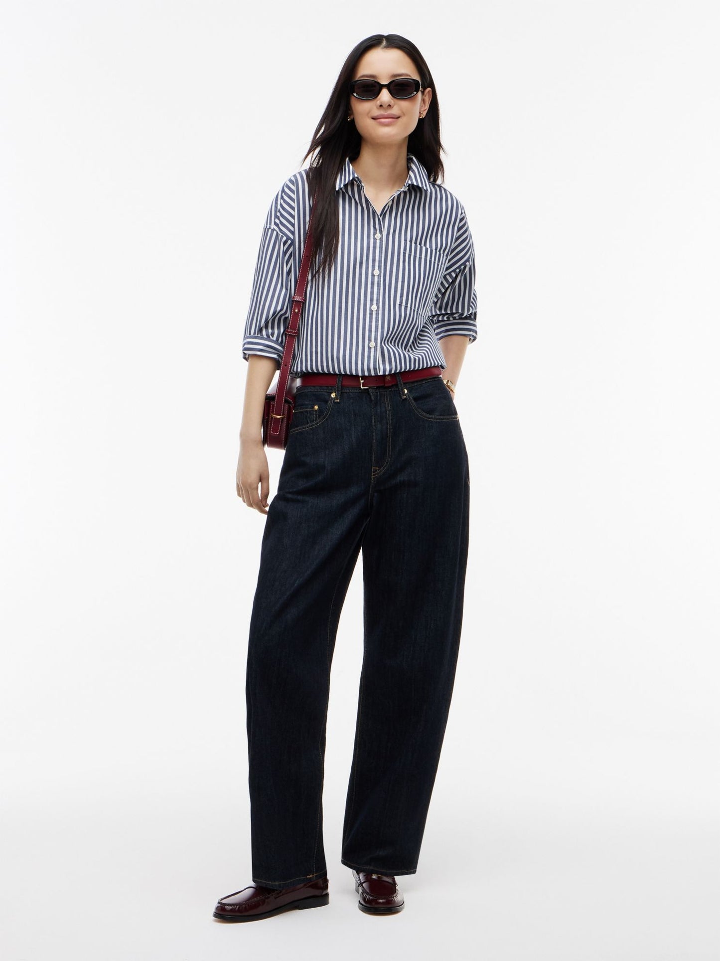 Tommy Hilfiger Oversized Striped Poplin Pocket Shirt