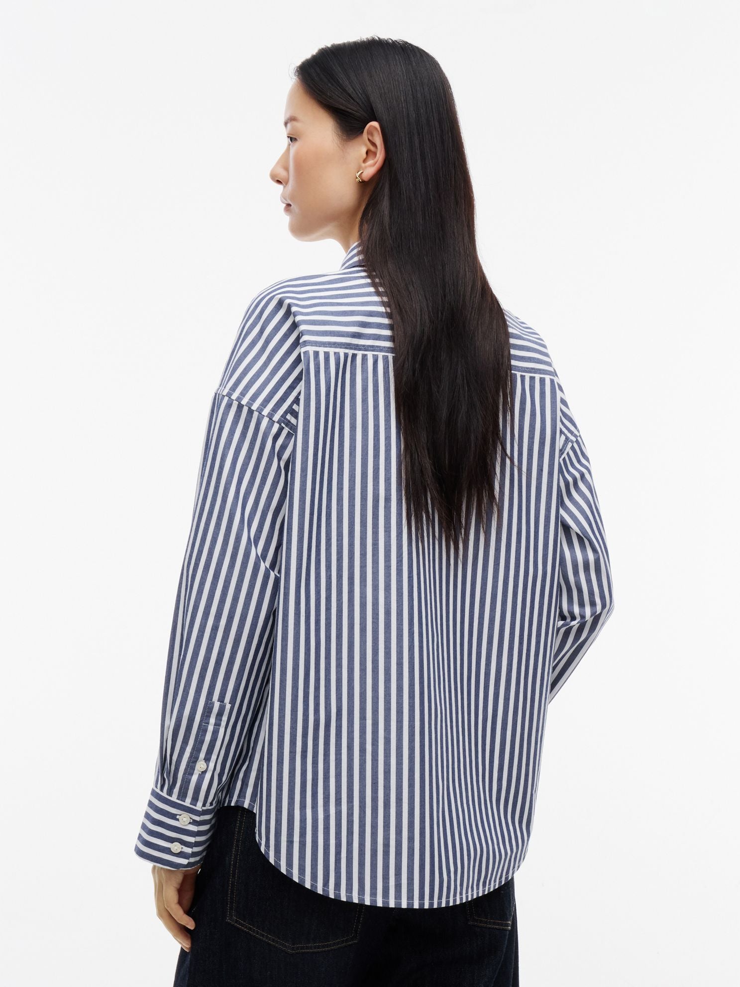 Tommy Hilfiger Oversized Striped Poplin Pocket Shirt