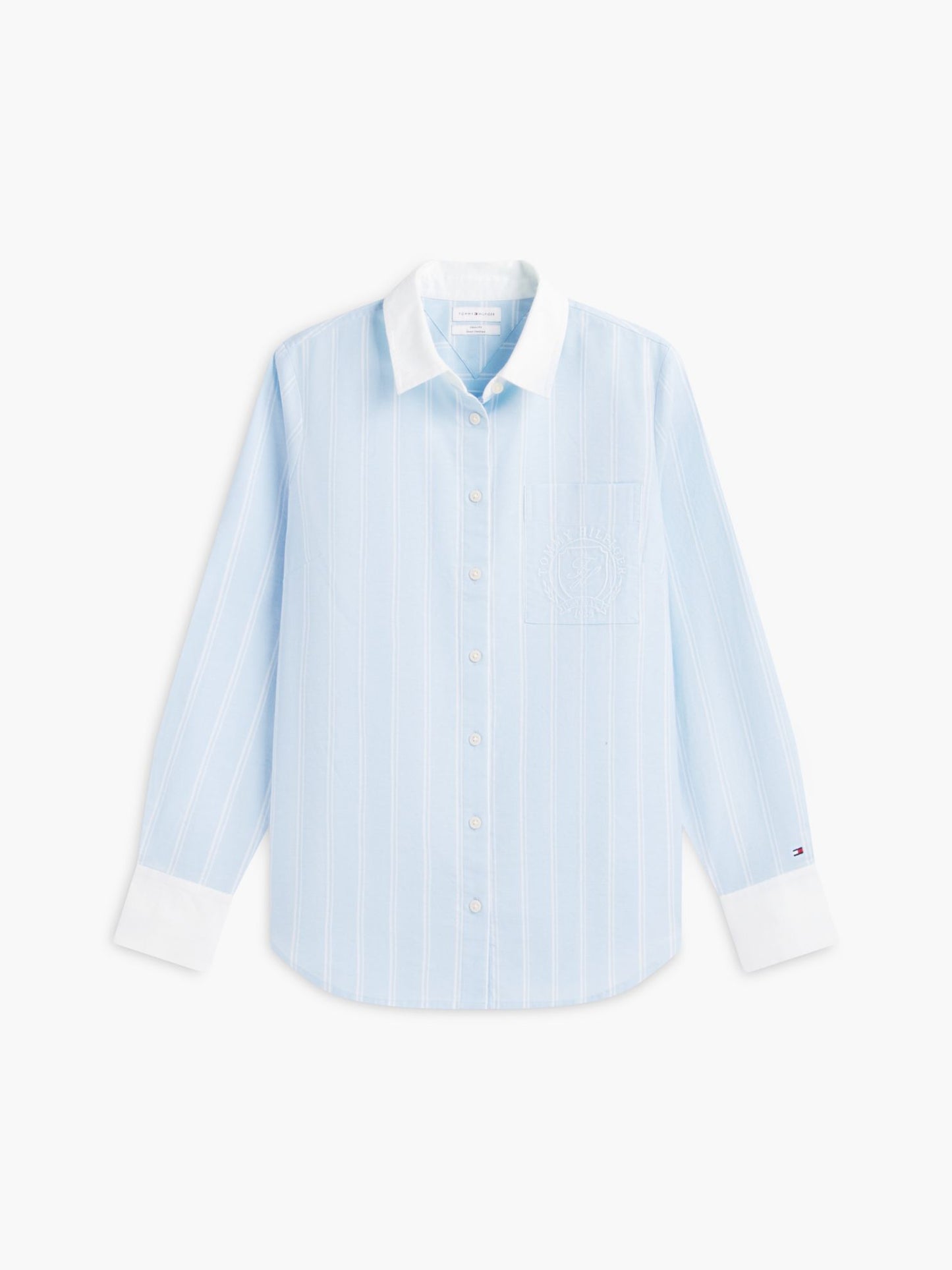 Tommy Hilfiger Embroidered Crest Striped Oxford Shirt