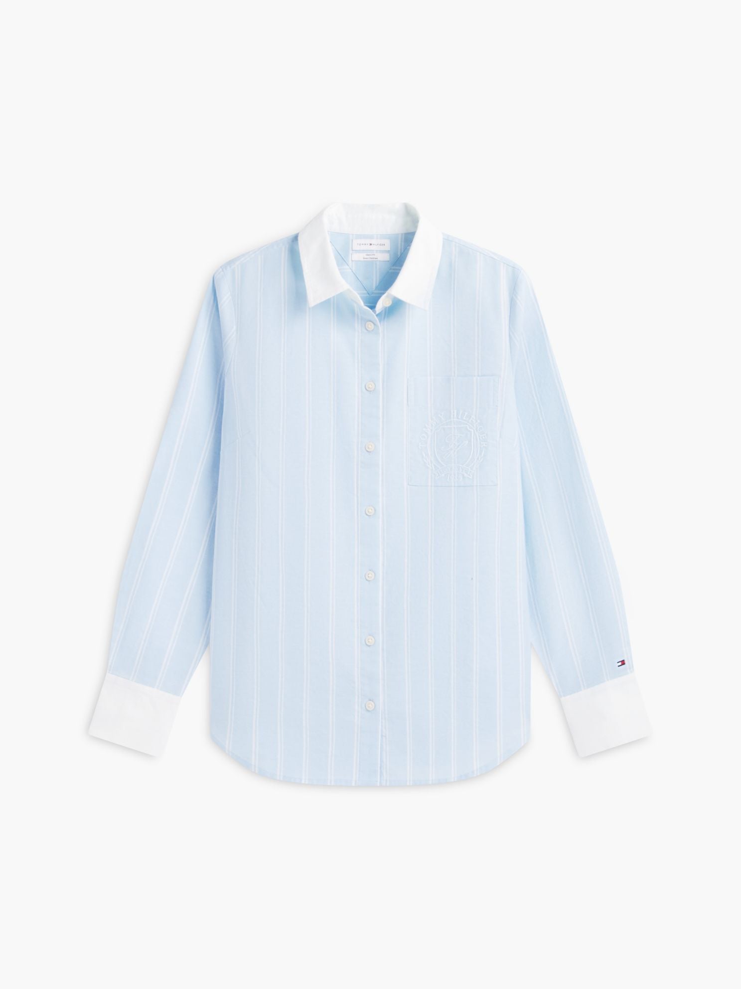 Tommy Hilfiger Embroidered Crest Striped Oxford Shirt