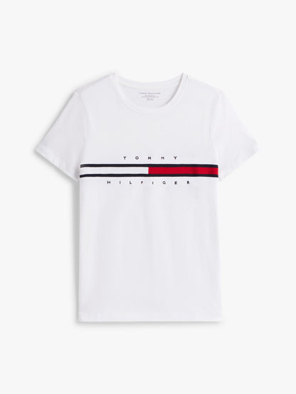 Tommy Hilfiger Embroidered Flag Stripe Logo T-Shirt