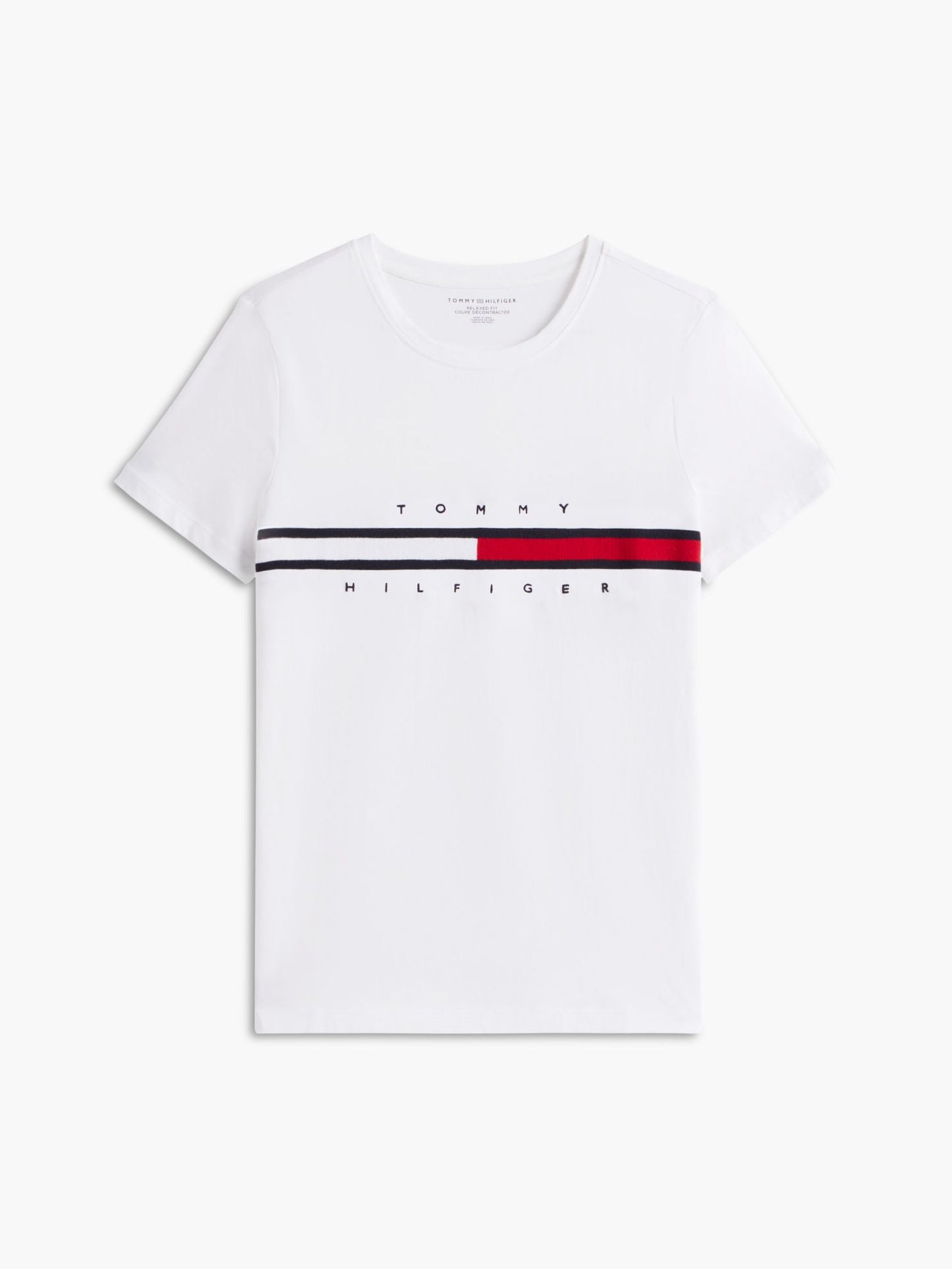 Tommy Hilfiger Embroidered Flag Stripe Logo T-Shirt