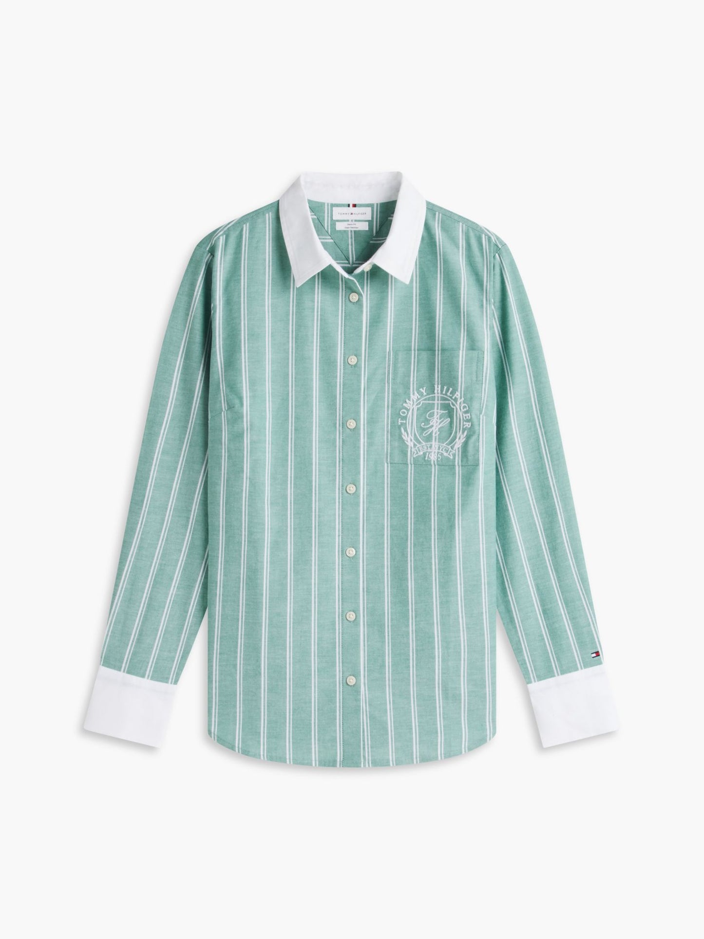 Tommy Hilfiger Embroidered Crest Striped Oxford Shirt