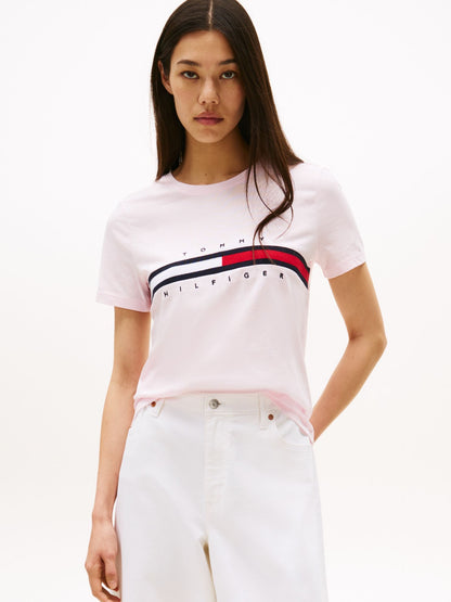 Tommy Hilfiger Embroidered Flag Stripe Logo T-Shirt